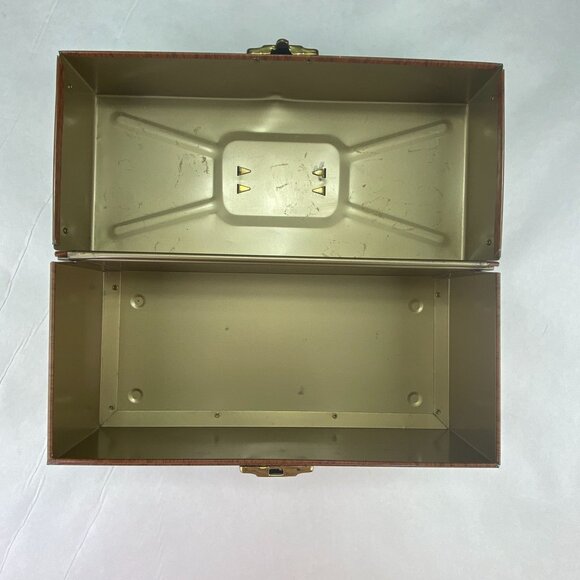 Vintage Ballonoff Porta File Metal Brown Woodgrain File Box - Picture 8 of 11